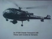 Indian Air Force Chetak helicopter armed with Milan ATGMs